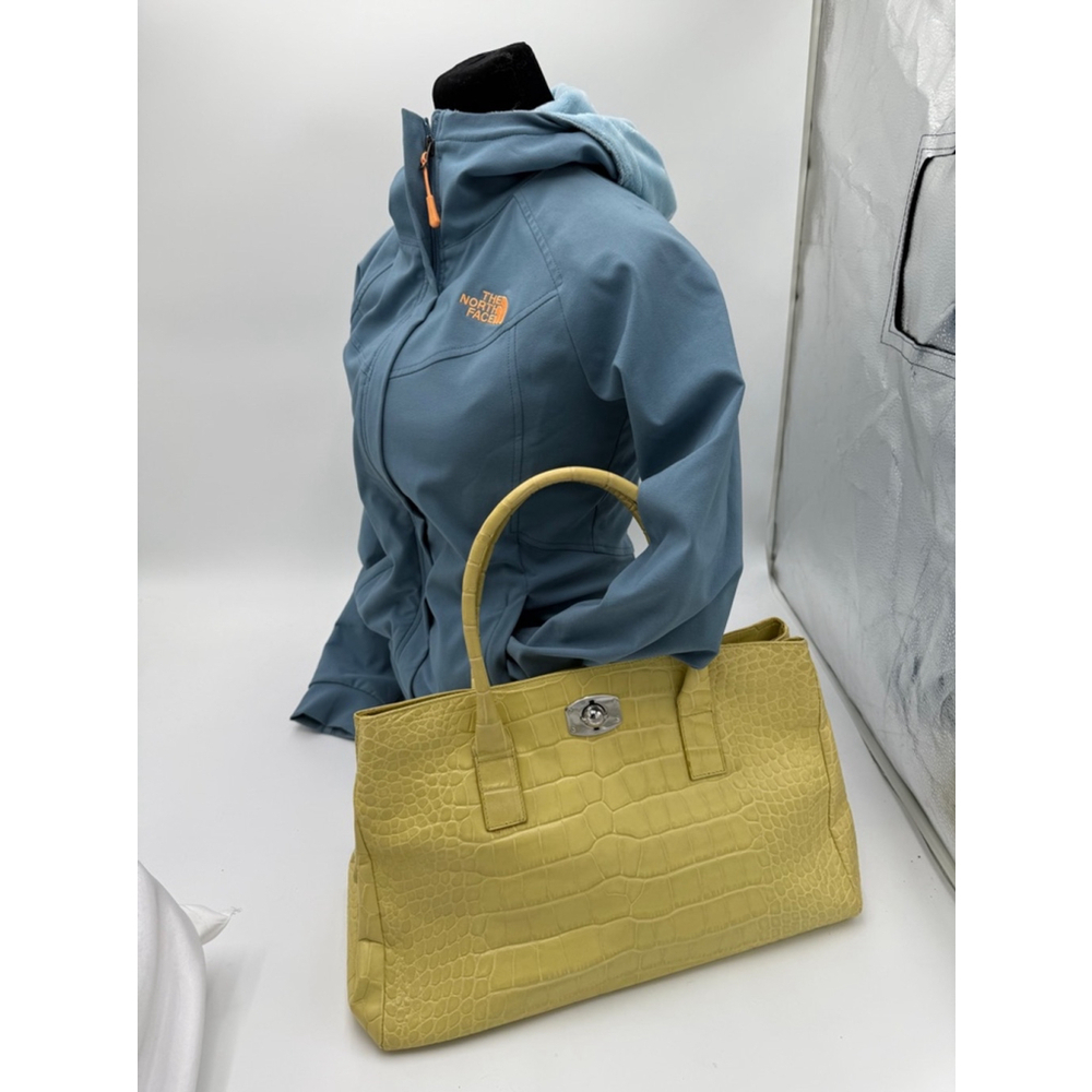 Furla Lime Croc-Embossed Leather Top-Handle Tote - Picture 11 of 14